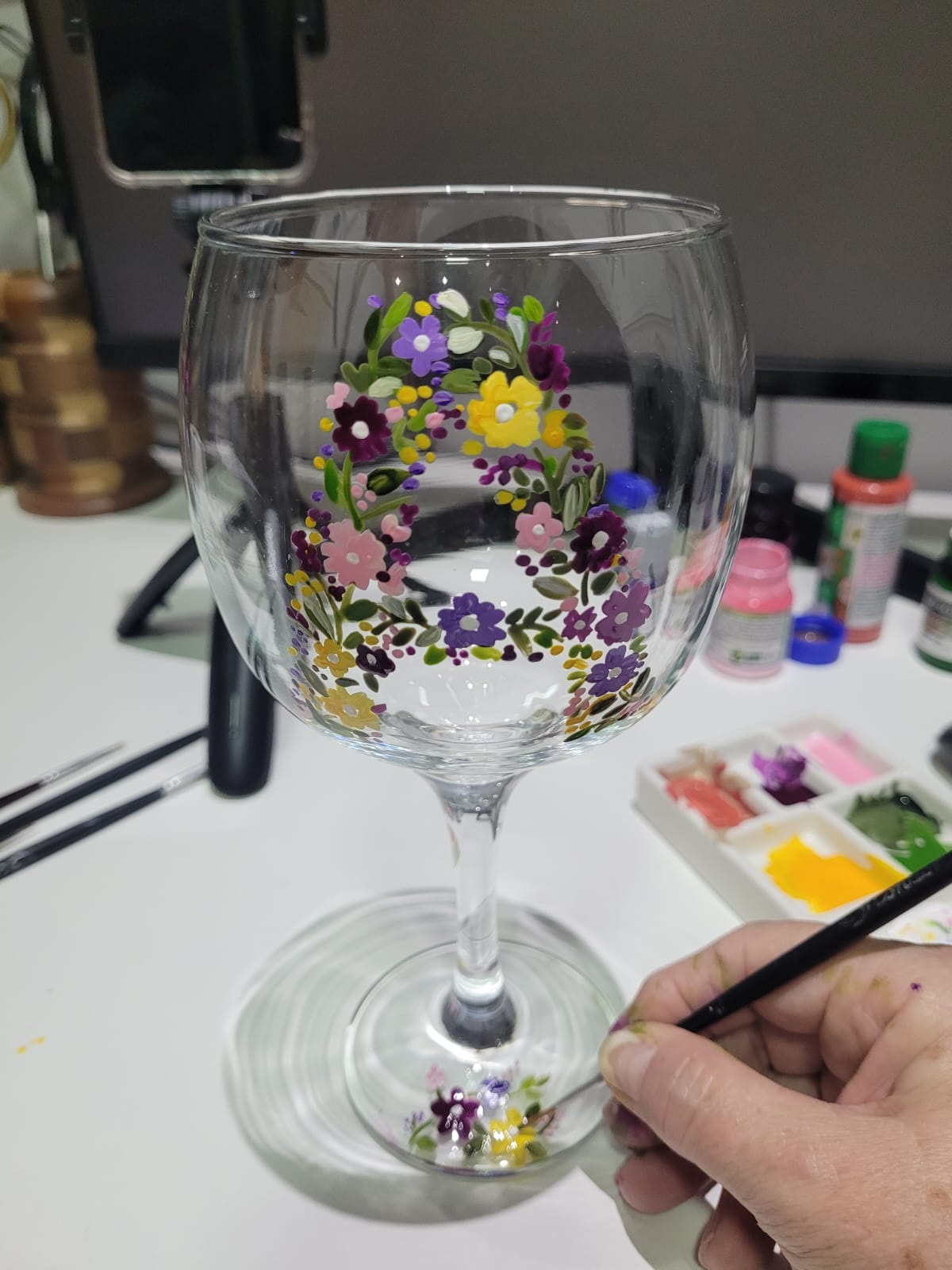 Taça Gin/Vidro, personalizada ,pintada a mão